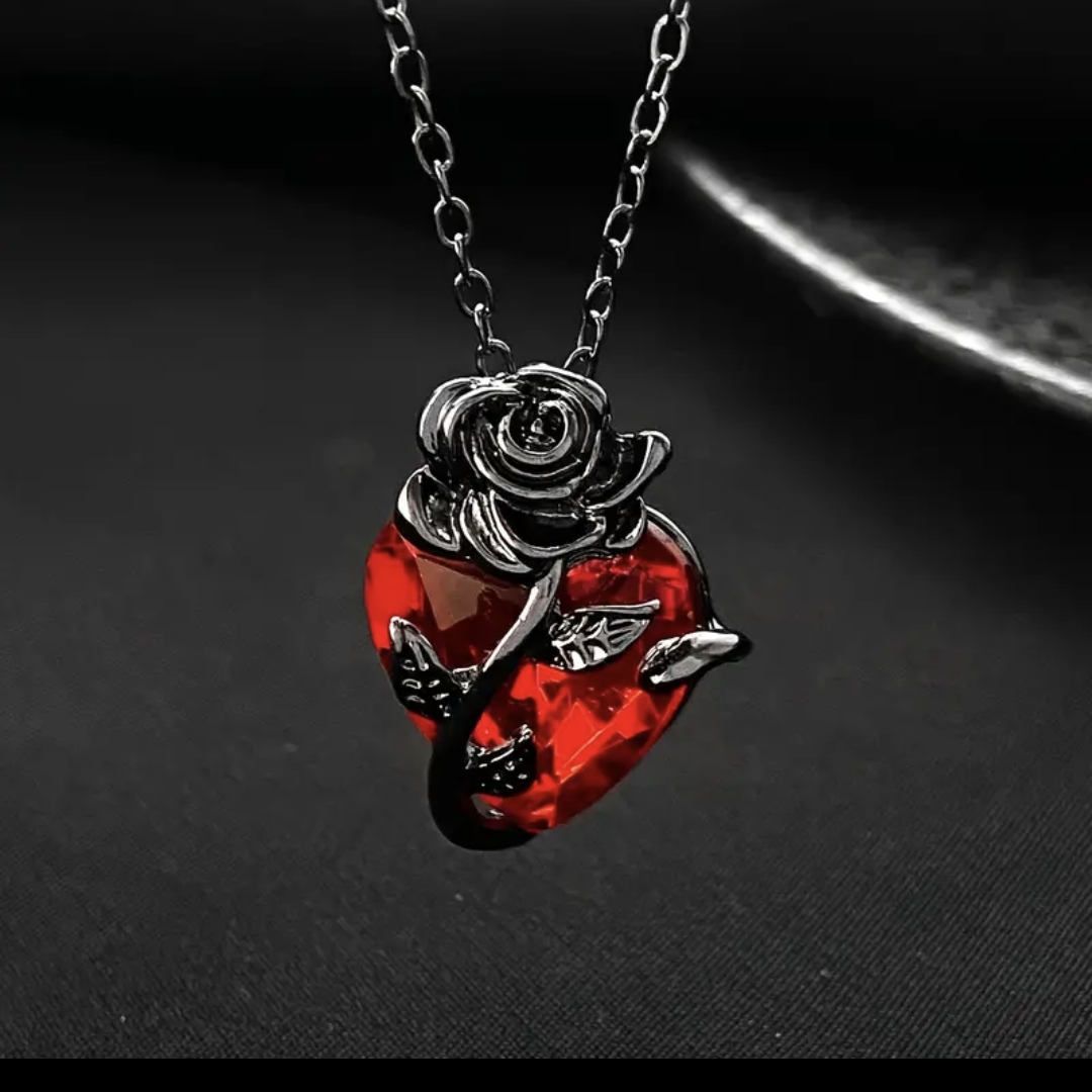 Elegant Red Heart Pendant Necklace 29$